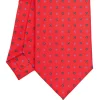 E.Marinella CRAVATTA SARTORIALE EXTRA LONG IN SETA ROSSA Microfantasia fiore Online