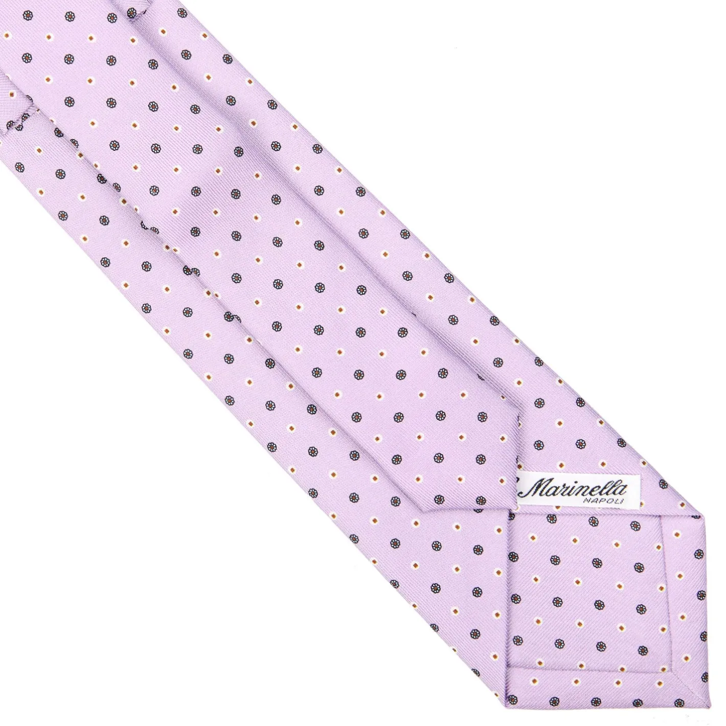 E.Marinella CRAVATTA SARTORIALE EXTRA LONG IN SETA LILLA Microfantasia fiore Sale