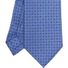 E.Marinella CRAVATTA SARTORIALE EXTRA LONG IN SETA AZZURRO POLVERE Microfantasia fiore Online