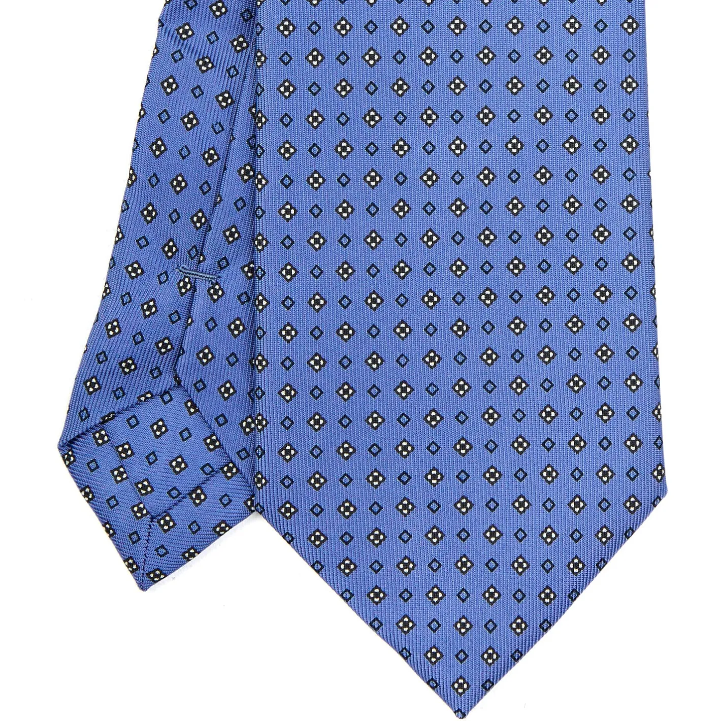 E.Marinella CRAVATTA SARTORIALE EXTRA LONG IN SETA AZZURRO POLVERE Microfantasia fiore Online