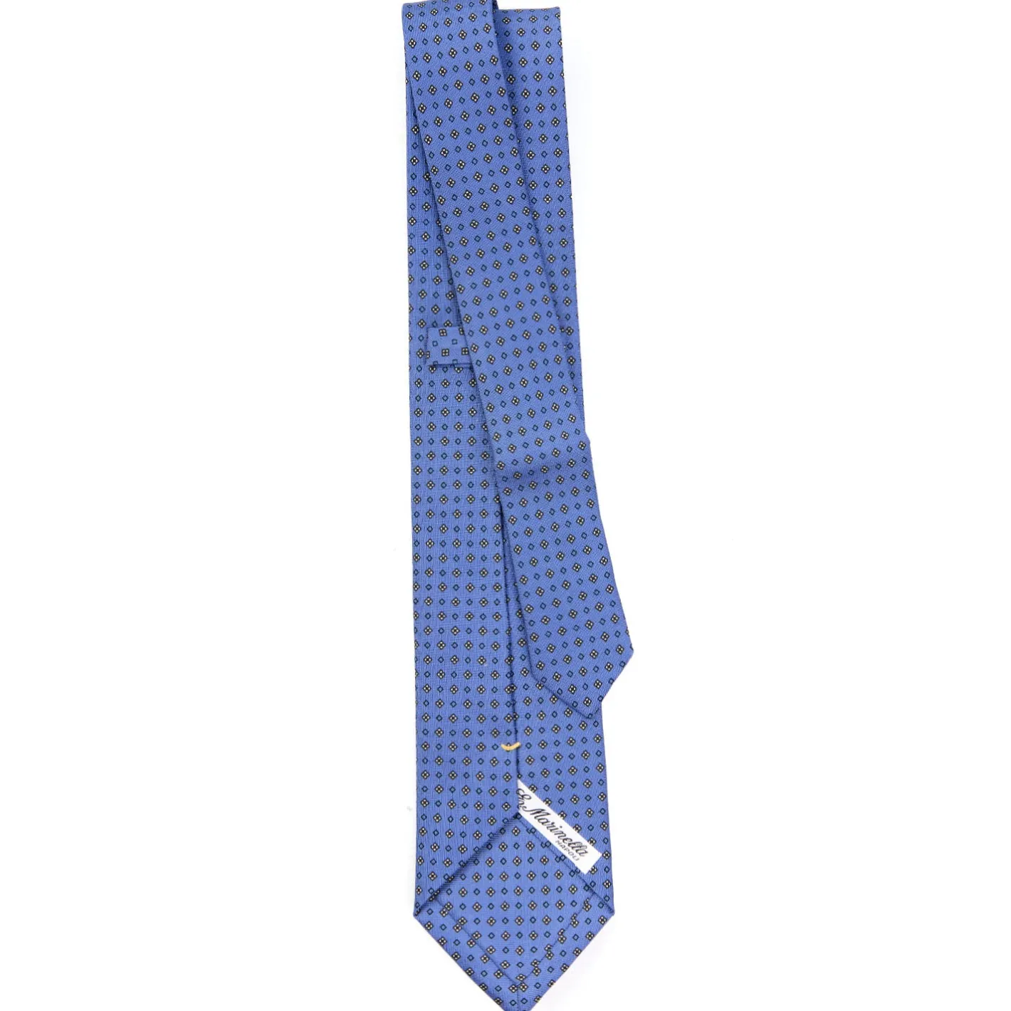 E.Marinella CRAVATTA SARTORIALE EXTRA LONG IN SETA AZZURRO POLVERE Microfantasia fiore Online
