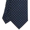 E.Marinella CRAVATTA SARTORIALE EXTRA LONG IN SETA BLU SCURO Microfantasia fiore Sale