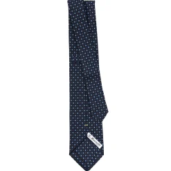 E.Marinella CRAVATTA SARTORIALE EXTRA LONG IN SETA BLU SCURO Microfantasia fiore Sale
