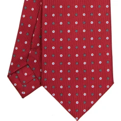 E.Marinella CRAVATTA SARTORIALE EXTRA LONG IN SETA BORDEAUX Microfantasia fiore Discount