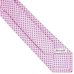 E.Marinella CRAVATTA SARTORIALE EXTRA LONG IN SETA ROSA Microfantasia fiore Hot