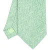 E.Marinella CRAVATTA SARTORIALE IN LINO E COTONE VERDE CHIARO Tinta unita Clearance
