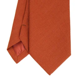 E.Marinella CRAVATTA SARTORIALE IN LINO E COTONE ARANCIONE Tiunta unita New