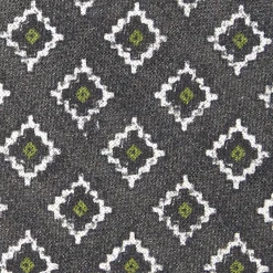 E.Marinella CRAVATTA SARTORIALE IN LINO GRIGIO SCURO Macrofantasia geometrica Best