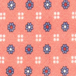 E.Marinella CRAVATTA SARTORIALE IN LINO ROSA Microfantasia fiore