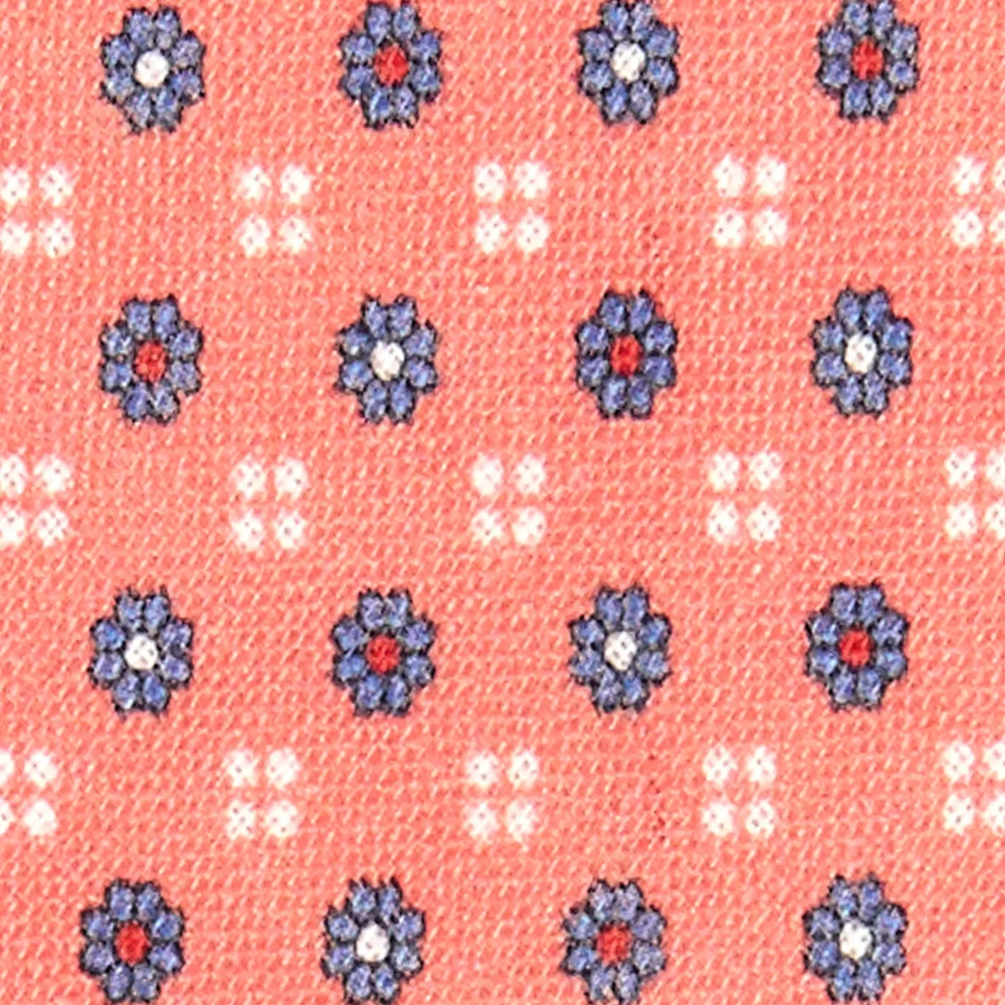 E.Marinella CRAVATTA SARTORIALE IN LINO ROSA Microfantasia fiore