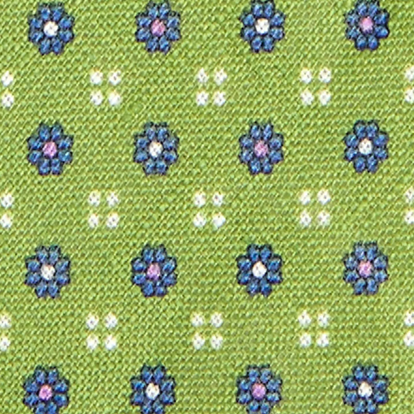 E.Marinella CRAVATTA SARTORIALE IN LINO VERDE Microfantasia fiore Discount