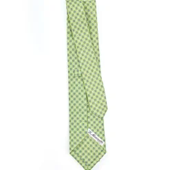 E.Marinella CRAVATTA SARTORIALE IN LINO VERDE CHIARO Microfantasia fiore Sale
