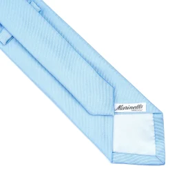 E.Marinella CRAVATTA SARTORIALE IN SETA JACQUARD AZZURRA Tinta unita Outlet