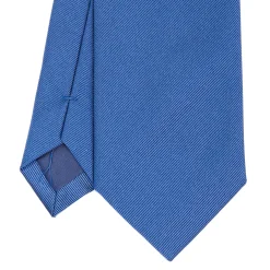 E.Marinella CRAVATTA SARTORIALE IN SETA JACQUARD BLUETTE Tinta unita