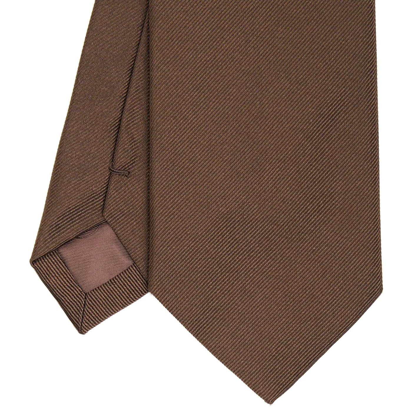 E.Marinella CRAVATTA SARTORIALE IN SETA JACQUARD MARRONE SCURO Tinta unita Clearance