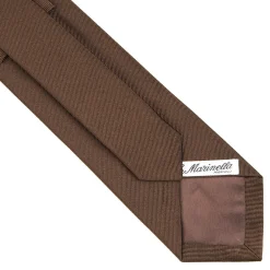 E.Marinella CRAVATTA SARTORIALE IN SETA JACQUARD MARRONE SCURO Tinta unita Clearance