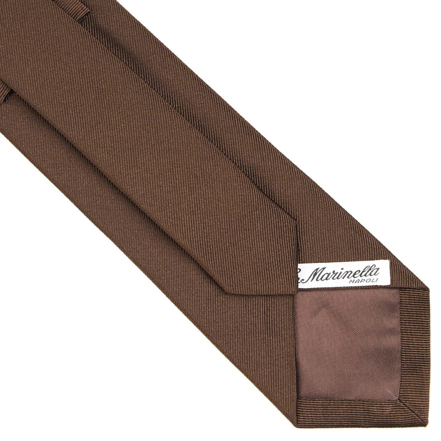 E.Marinella CRAVATTA SARTORIALE IN SETA JACQUARD MARRONE SCURO Tinta unita Clearance