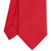 E.Marinella CRAVATTA SARTORIALE IN SETA JACQUARD ROSSA Tinta unita New