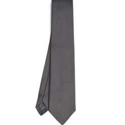 E.Marinella CRAVATTA SARTORIALE IN SETA JACQUARD GRIGIO SCURO Tinta unita New