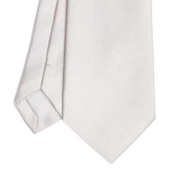 E.Marinella CRAVATTA SARTORIALE IN SETA JACQUARD GRIGIO CHIARO Tinta unita Clearance