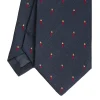 E.Marinella CRAVATTA SARTORIALE IN SETA JACQUARD BLU Con cornetto sparso