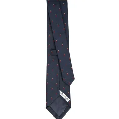 E.Marinella CRAVATTA SARTORIALE IN SETA JACQUARD BLU Con cornetto sparso
