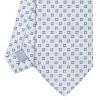 E.Marinella CRAVATTA SARTORIALE IN SETA JACQUARD AZZURRA Microfantasia fiore Sale