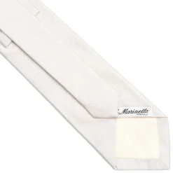 E.Marinella CRAVATTA SARTORIALE IN SETA JACQUARD BIANCA Tinta unita Sale