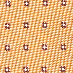 E.Marinella CRAVATTA SARTORIALE IN SETA JACQUARD ARANCIONE Microfantasia fiore