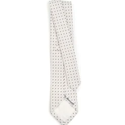 E.Marinella CRAVATTA SARTORIALE IN SETA JACQUARD BIANCA Microfantasia fiore Online