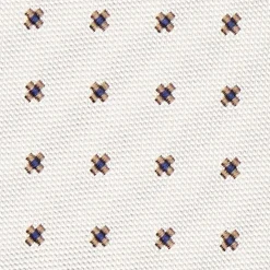 E.Marinella CRAVATTA SARTORIALE IN SETA JACQUARD BIANCA Microfantasia fiore Online