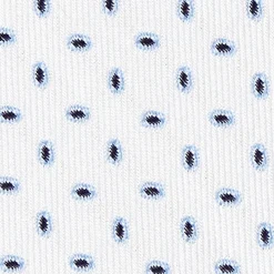 E.Marinella CRAVATTA SARTORIALE IN SETA JACQUARD BIANCA Microfantasia geometrica New