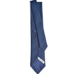 E.Marinella CRAVATTA SARTORIALE IN SETA JACQUARD BLU Tinta unita Clearance