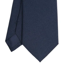 E.Marinella CRAVATTA SARTORIALE IN SETA JACQUARD BLU SCURO Tinta unita Clearance