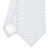 E.Marinella CRAVATTA SARTORIALE IN SETA JACQUARD BIANCA Microfantasia fiore Discount