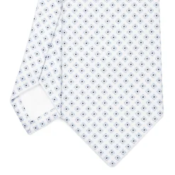 E.Marinella CRAVATTA SARTORIALE IN SETA JACQUARD BIANCA Microfantasia fiore Discount