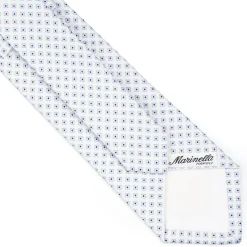 E.Marinella CRAVATTA SARTORIALE IN SETA JACQUARD BIANCA Microfantasia fiore Discount