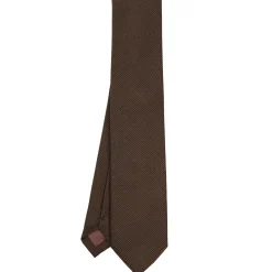 E.Marinella CRAVATTA SARTORIALE MARRONE SCURO In garza di seta Discount