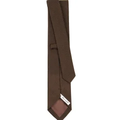 E.Marinella CRAVATTA SARTORIALE MARRONE SCURO In garza di seta Discount