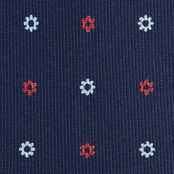 E.Marinella CRAVATTA SARTORIALE 7 PIEGHE IN SETA BLU SCURO Microfantasia fiore Online