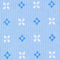 E.Marinella CRAVATTA SARTORIALE 5 PIEGHE IN SETA AZZURRA Microfantasia fiore Hot