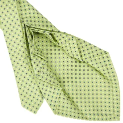 E.Marinella CRAVATTA SARTORIALE 9 PIEGHE IN SETA VERDE CHIARO Microfantasia fiore Online