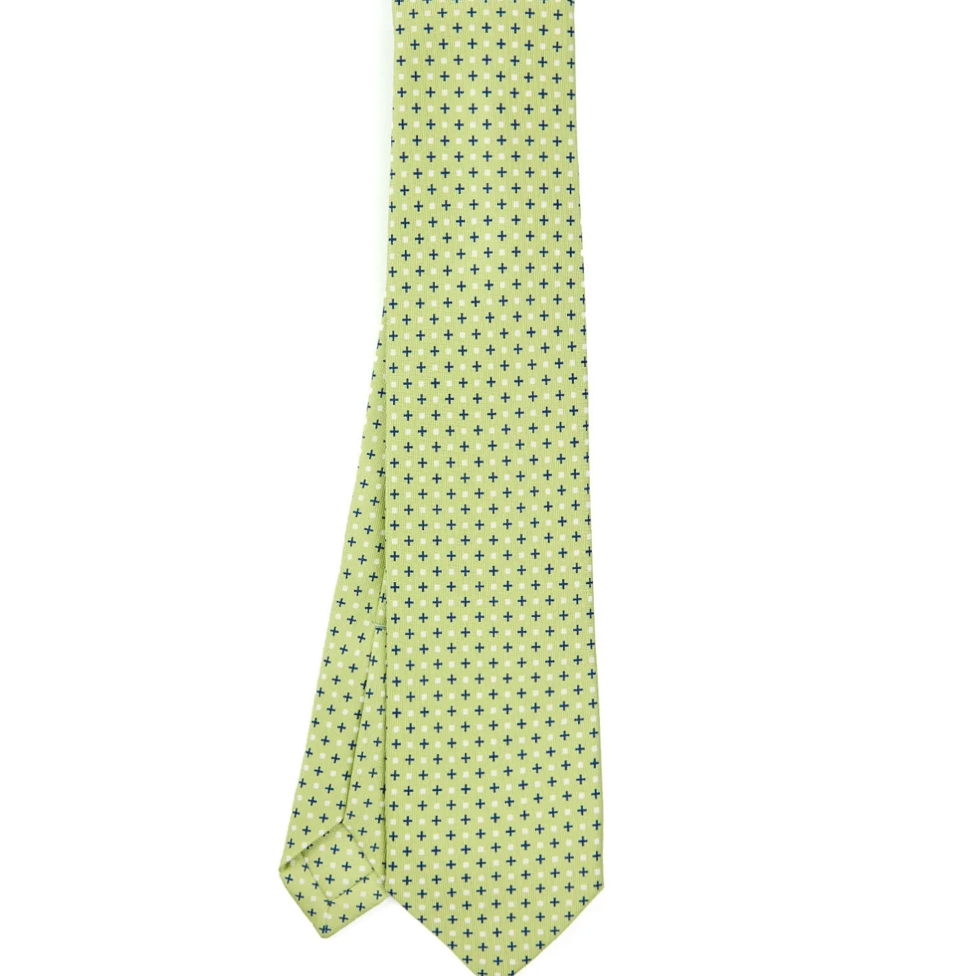 E.Marinella CRAVATTA SARTORIALE 9 PIEGHE IN SETA VERDE CHIARO Microfantasia fiore Online