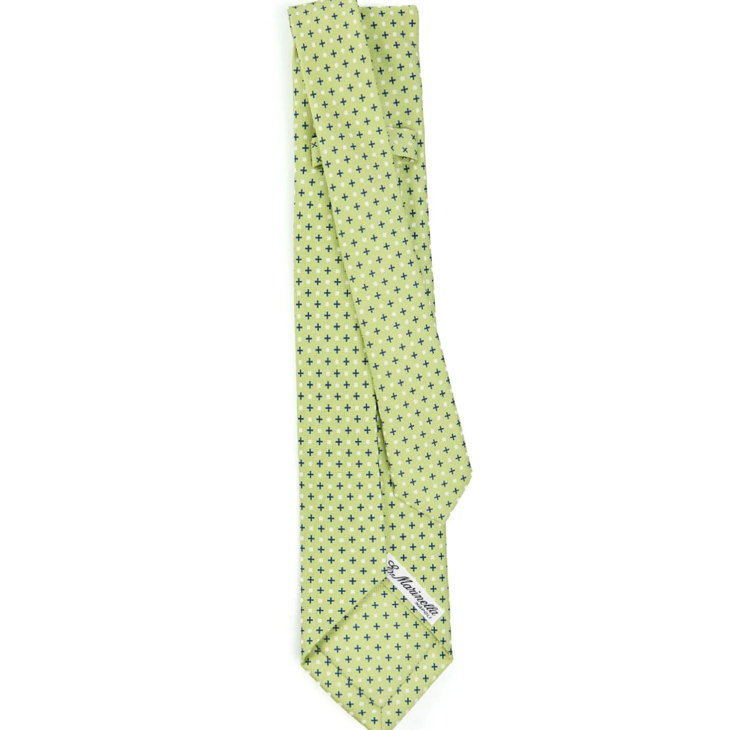 E.Marinella CRAVATTA SARTORIALE 9 PIEGHE IN SETA VERDE CHIARO Microfantasia fiore Online