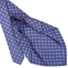 E.Marinella CRAVATTA SARTORIALE 9 PIEGHE IN SETA AZZURRO POLVERE Microfantasia fiore Sale