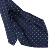 E.Marinella CRAVATTA SARTORIALE 9 PIEGHE IN SETA BLU SCURO Microfantasia fiore