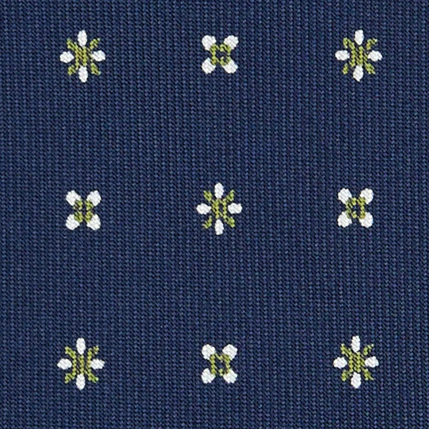 E.Marinella CRAVATTA SARTORIALE 9 PIEGHE IN SETA BLU SCURO Microfantasia fiore