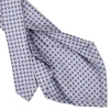E.Marinella CRAVATTA SARTORIALE 5 PIEGHE IN SETA GRIGIO CHIARO Microfantasia fiore Clearance