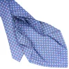 E.Marinella CRAVATTA SARTORIALE 9 PIEGHE IN SETA AZZURRO POLVERE Microfantasia fiore Best