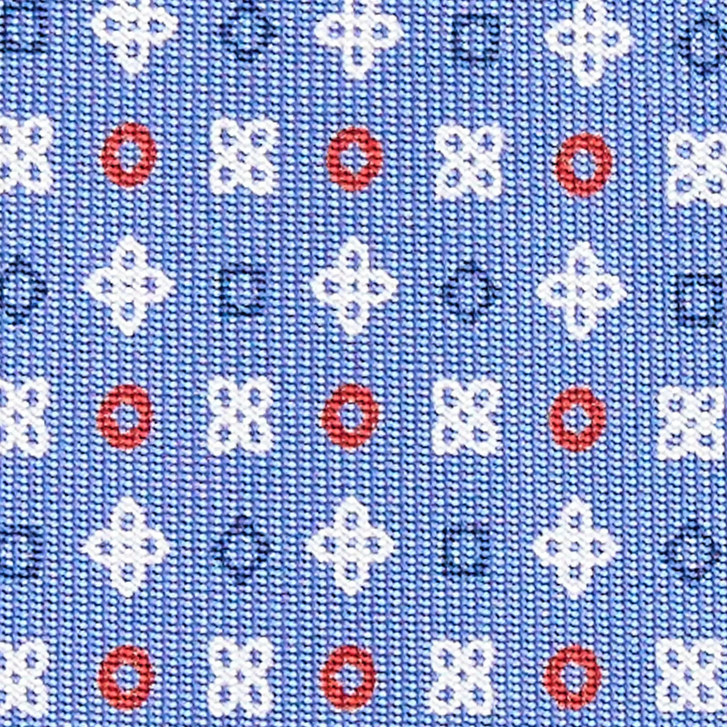 E.Marinella CRAVATTA SARTORIALE 9 PIEGHE IN SETA AZZURRO POLVERE Microfantasia fiore Best